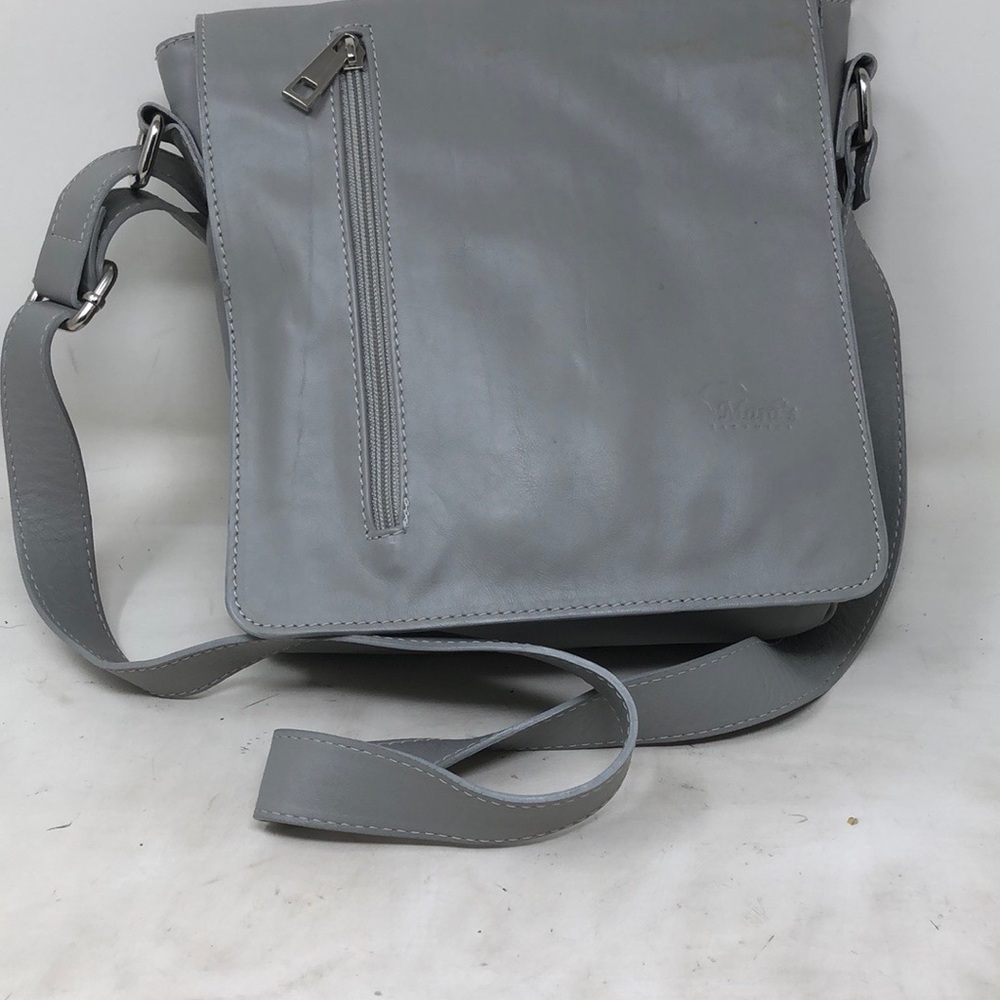 Mara’s Taormina Gray Leather Shoulder Bag Italy